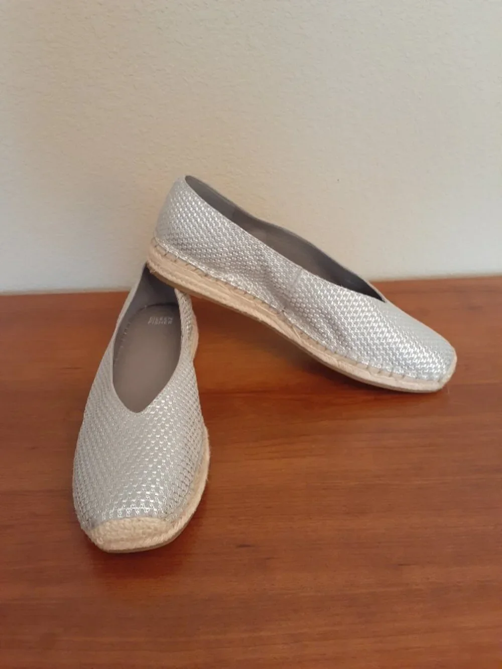 Eileen Fisher Petals Metallic Espadrilles Flats